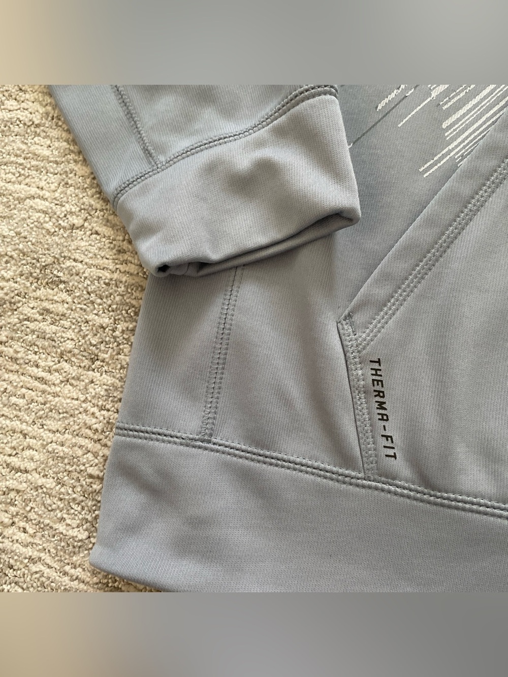 Nike Therma-Fit Pullover Hoodie Men’s Size XL Gray Fleece Logo Graphic Print - Picture 2 of 8